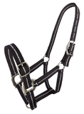 Metallic Stripe Halter Black