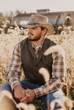 Wagga-Wagga leather hat worn outdoors in grass | Clarke McKenzie Saddlery