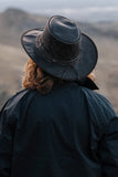 Ironbark leather hat — plaited hatband detail | Clarke McKenzie Saddlery