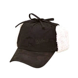 Outback oilskin McKinley cap in dark brown with structured brim and chin strap | Clarke McKenzie Saddlery
