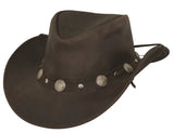 Rawhide leather hat in chocolate | Clarke McKenzie Saddlery