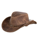Ridge leather hat in brown — product view | Clarke McKenzie Saddlery