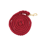 Cotton Rope Lead Brass Snap Burgundy Clarke McKenzie Saddlery