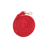 Cotton Rope Lead Brass Snap Red Clarke McKenzie Saddlery