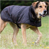Clancy Oilskin Dog Coat — side view on large dog | Clarke McKenzie Saddlery