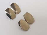 Turnout Cufflinks rounded rectangle 
silver Clarke McKenzie Saddlery
